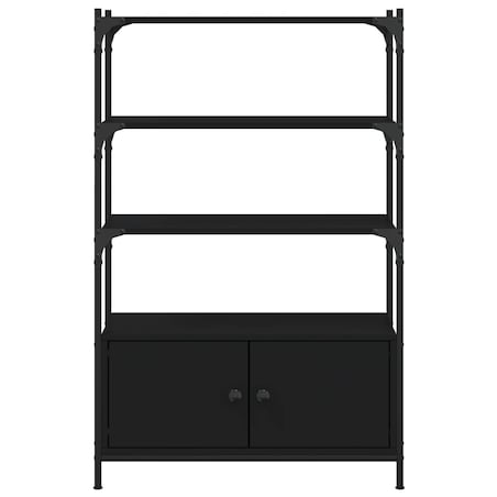vidaXL 3-poziomowy regał na książki, czarny, 70x30x109,5 cm