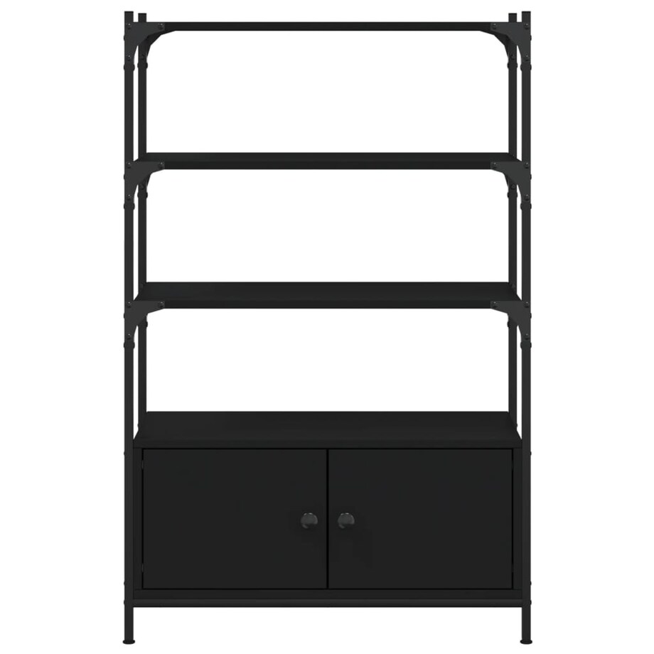 vidaXL 3-poziomowy regał na książki, czarny, 70x30x109,5 cm