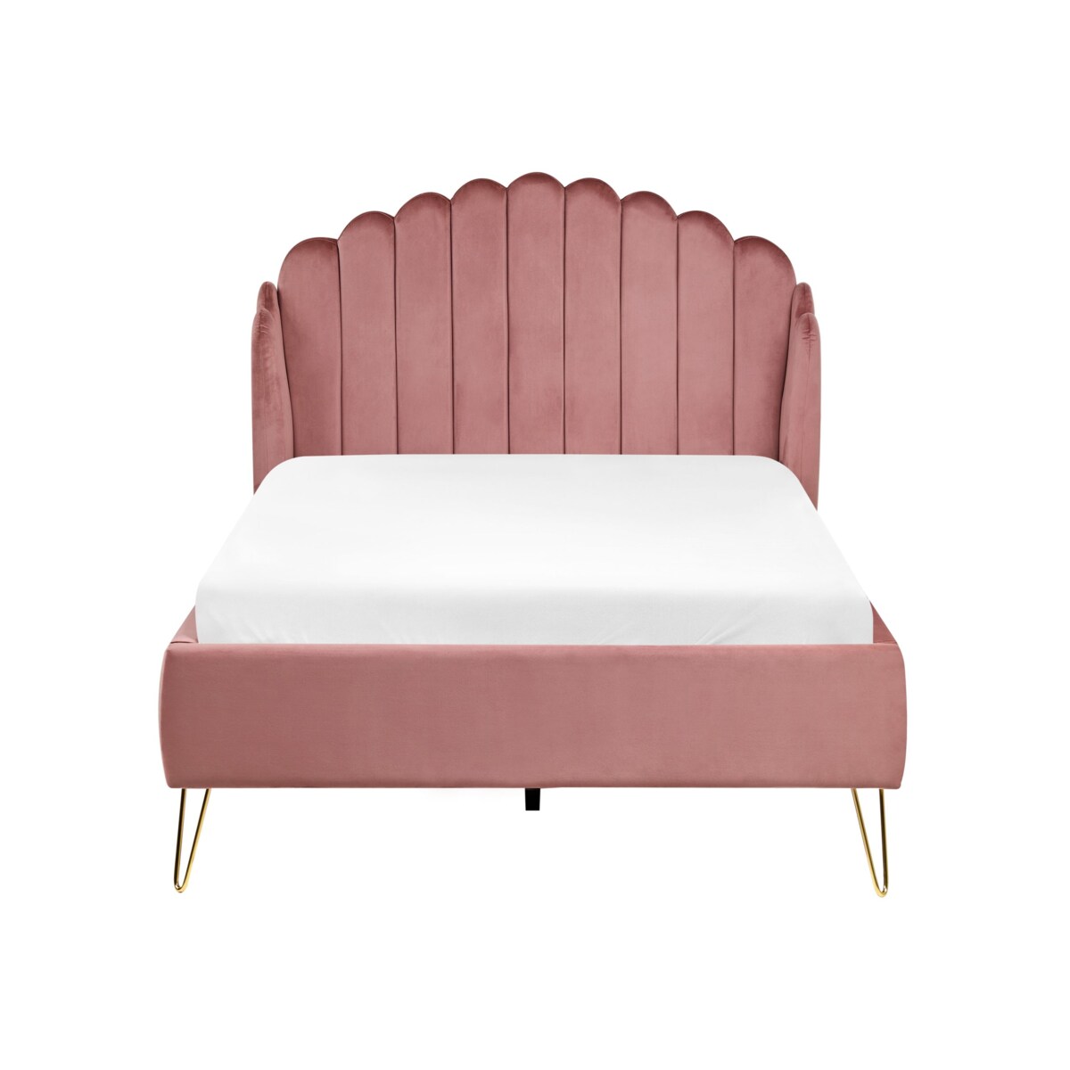 Łóżko Welur AMBILLOU 120 x 200 cm Różowy