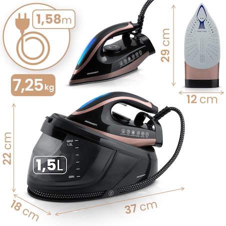 Stacja parowa generator pary żelazko 3000W ceramiczna powłoka Berdsen 333400