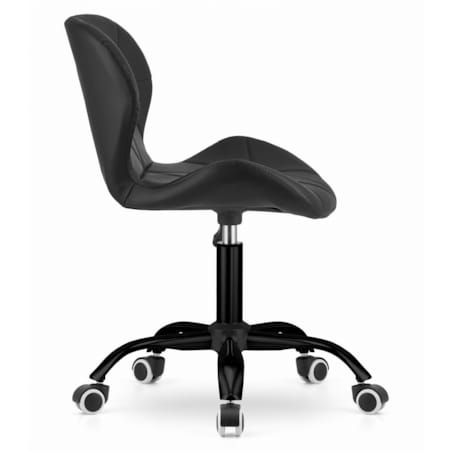 Krzesło Do Jadalni Kuchni Salonu Obrotowe Noto Ekoskóra - Czarne