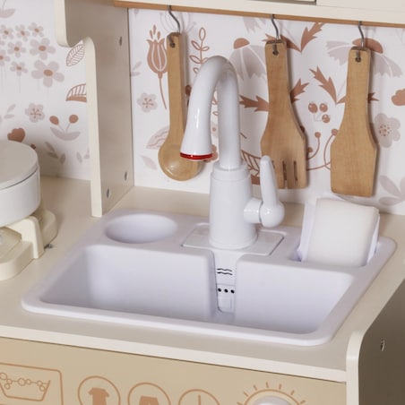 Drewniana kuchnia XXL dla dzieci Cook&Play światło, dźwięk - lodówka, piekarnik, pralka