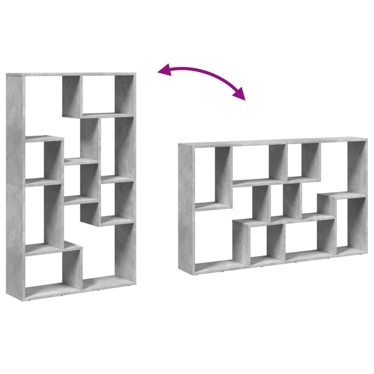 vidaXL Regał na książki, szarość betonu, 72x20x120 cm
