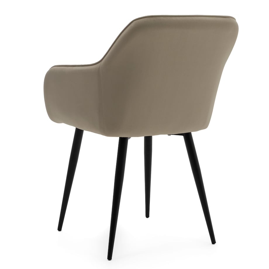 Krzesło tapicerowane welurowe LAGO velvet aksamit ciemnobeżowe