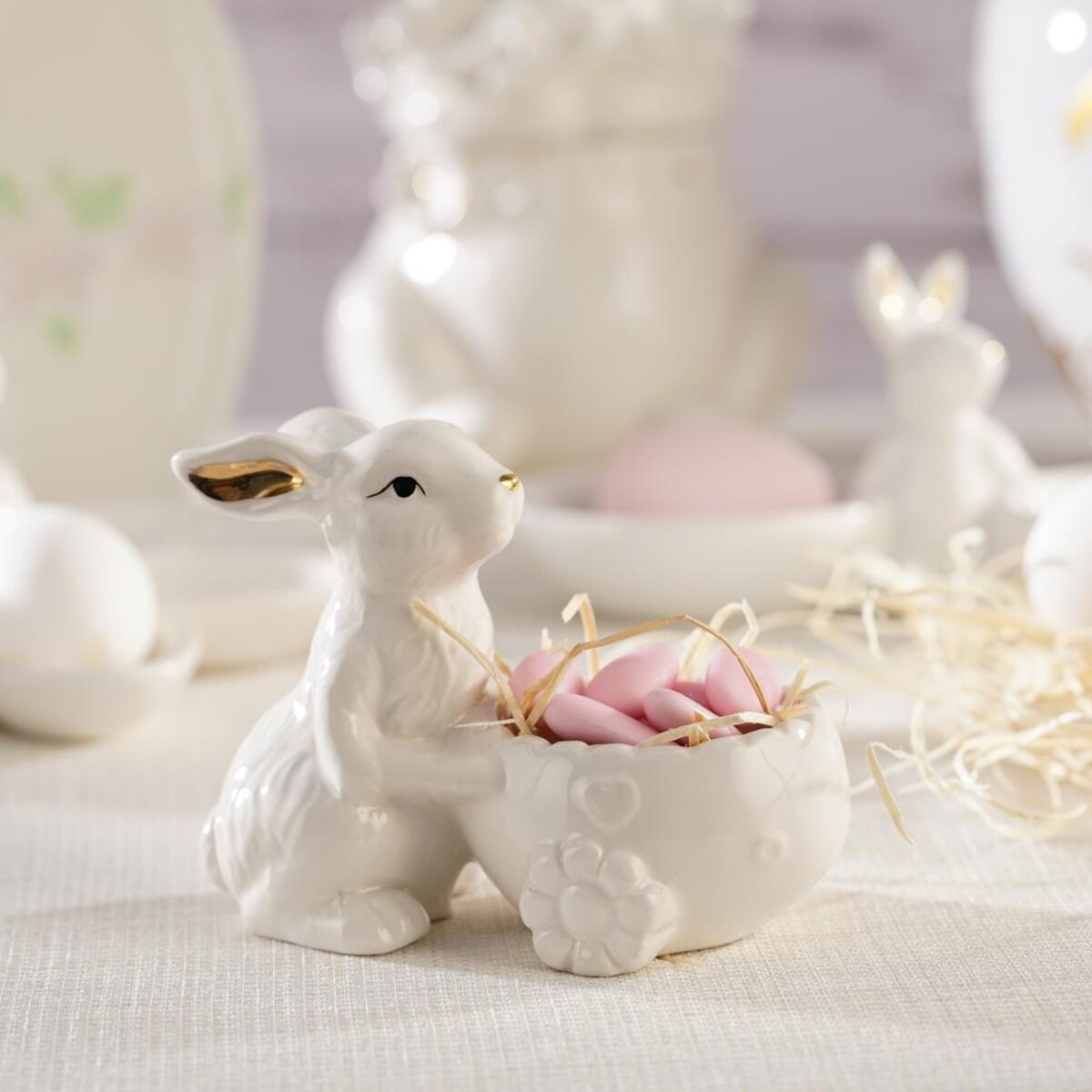 VILLA ITALIA Zajączek wielkanocny z miseczką 13 cm BUNNY