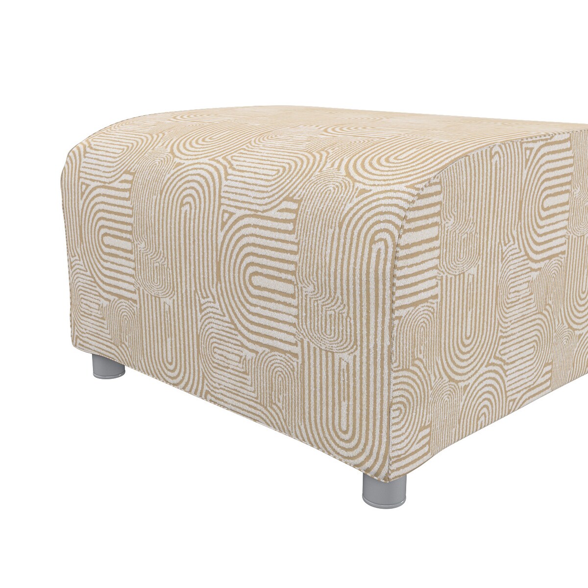 Pokrowiec na podnóżek Klippan, beżowe łuki na kremowym tle, 53 x 53 x 32 cm, Cosy Home