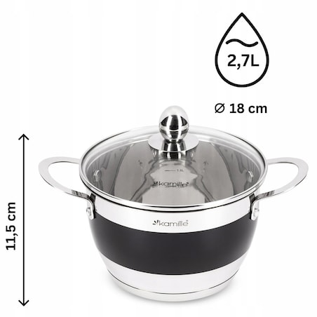 Komplet zestaw garnków garnki indukcja 2/2.7/3.6/5.9L KAMILLE