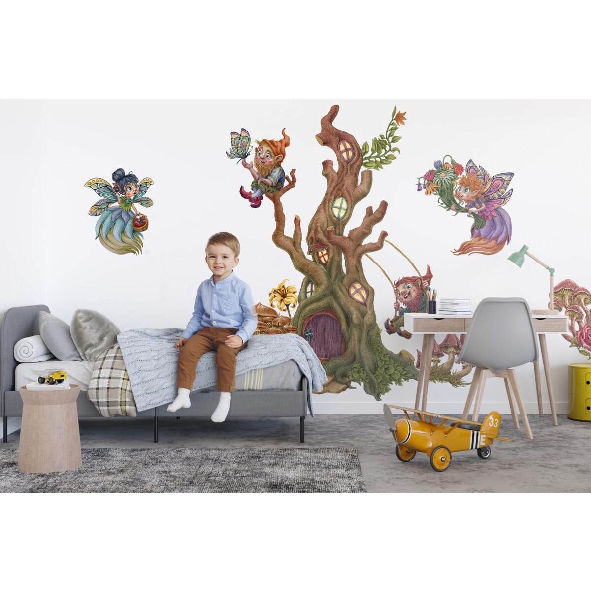 Zestaw naklejek na ścianę, Wróżkowy las, 80cm