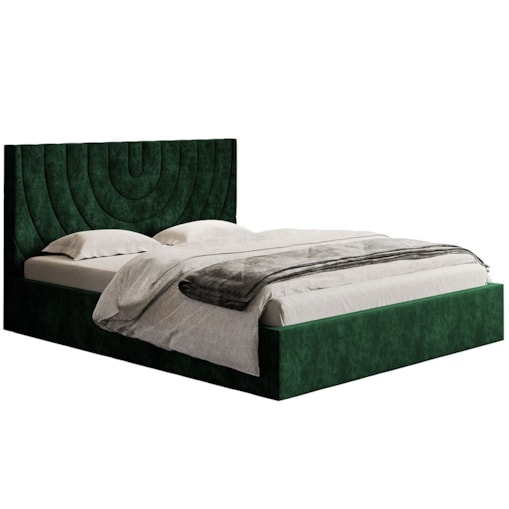 Łóżko sypialniane 180x200 OLDO 6 z pojemnikiem - butelkowa zieleń