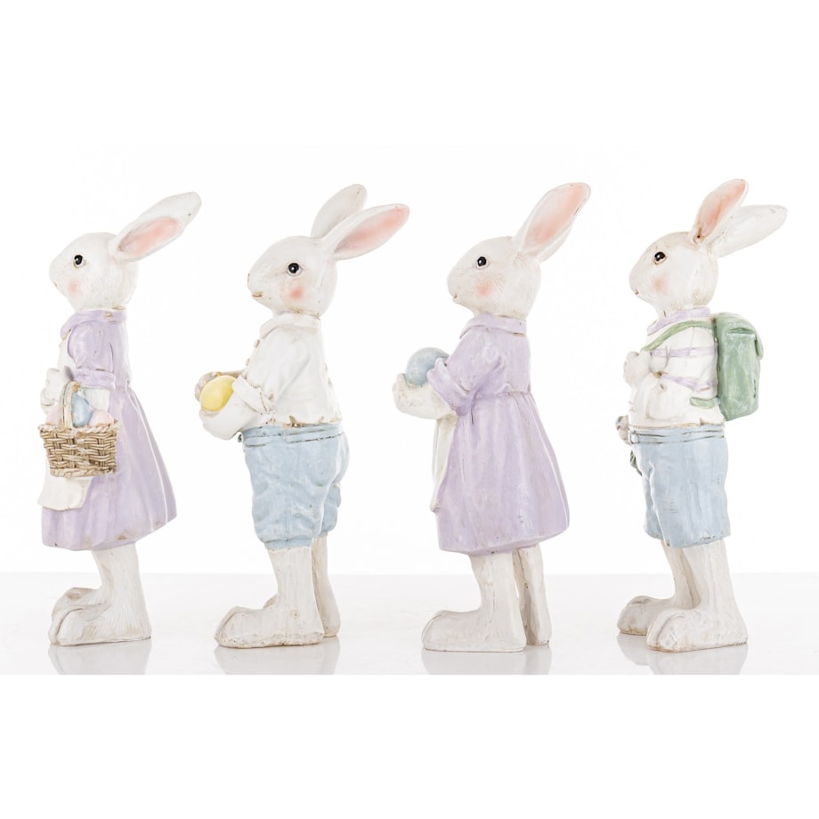 Dekoracja - 4 młode króliki 21x8x7 cm PAFFUTO