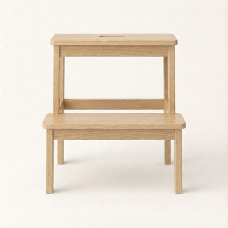 Bambusowy taboret ze schodkiem KROK, wys. 46 cm