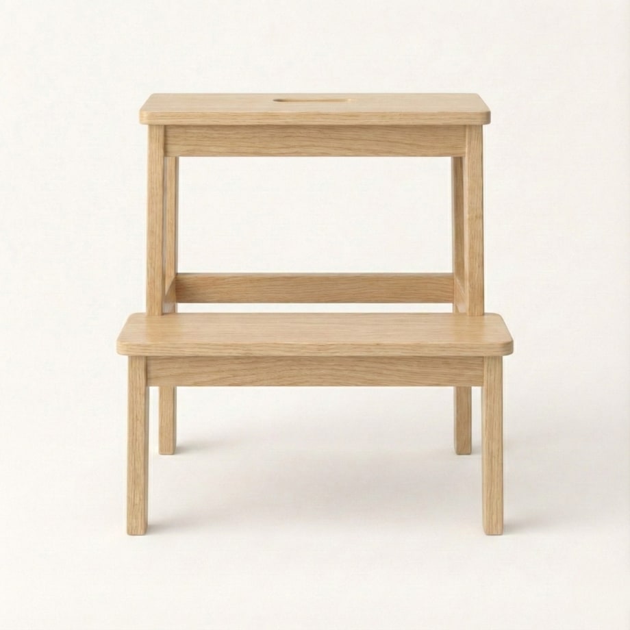 Bambusowy taboret ze schodkiem KROK, wys. 46 cm