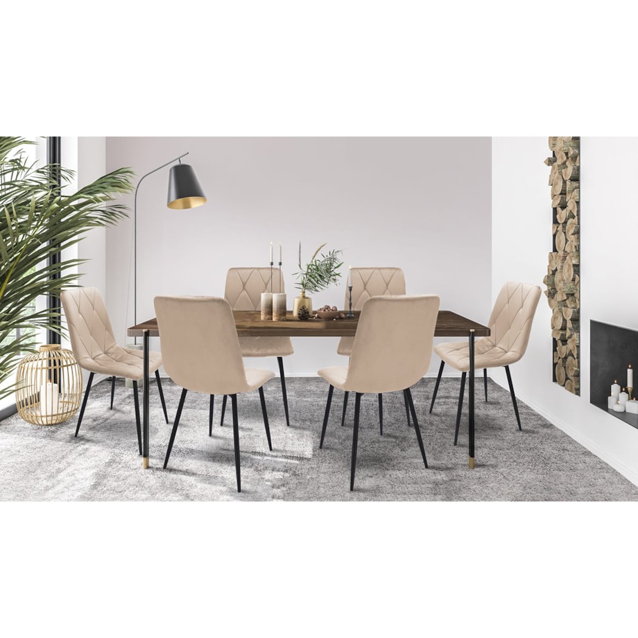 2 X Krzesło Do Jadalni Kuchni Stołu Zestaw Komplet Piado Beżowe