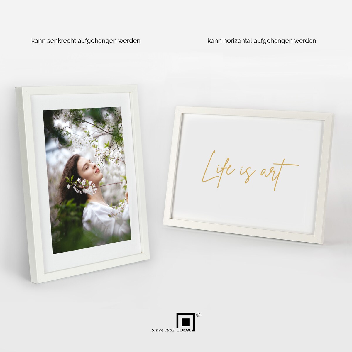 Biała ramka na zdjęcia 20x30 cm rama MDF z plexi klasyczna ramka zawieszka stopka