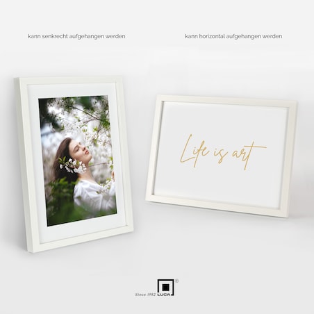 Biała ramka na zdjęcia 20x30 cm rama MDF z plexi klasyczna ramka zawieszka stopka