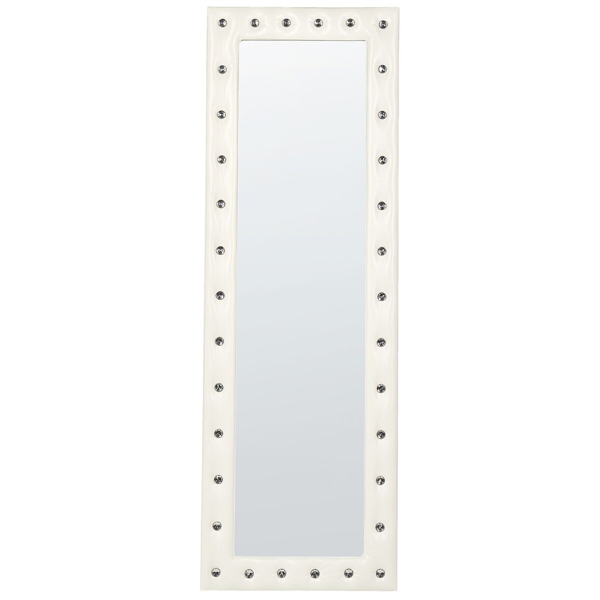 Lustro stojące ekoskóra 50 x 150 cm białe ANSOUIS