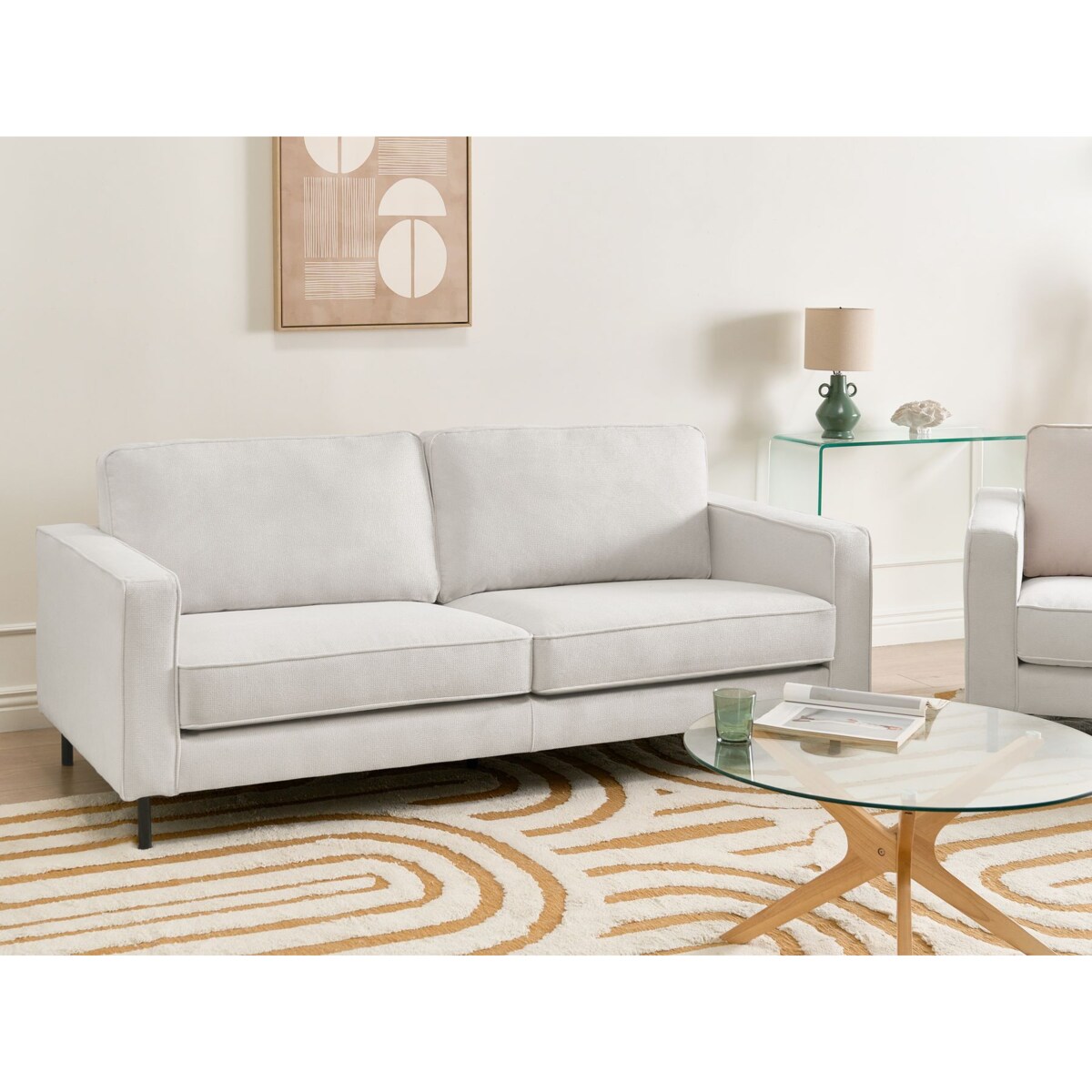 Sofa SAVALEN Złamana biel dla 3 osób