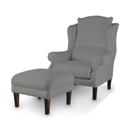 Podnóżek do fotela, ciemno szary welwet, 56 x 56 x 40 cm, Ingrid