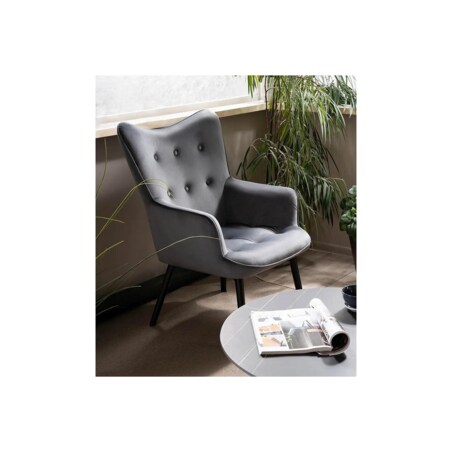 Fotel do salonu CARMEN VELVET szary