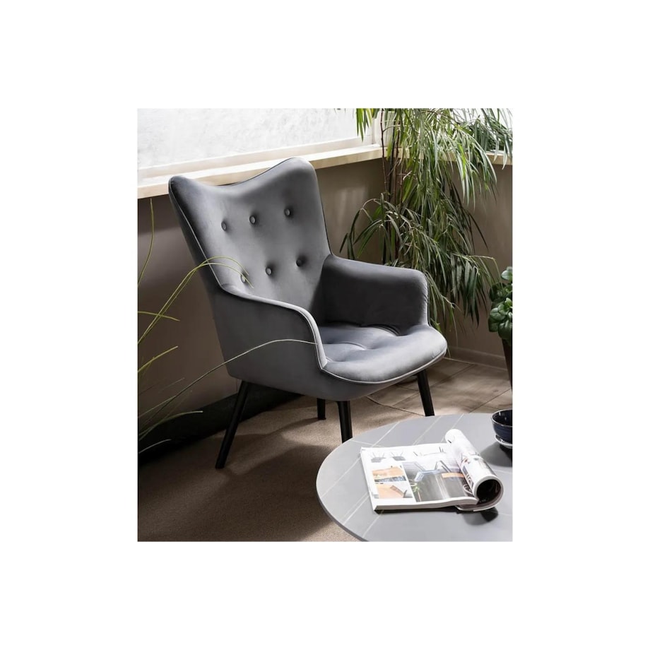 Fotel do salonu CARMEN VELVET szary