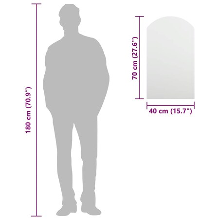 vidaXL Lustro, 70x40 cm, szklane