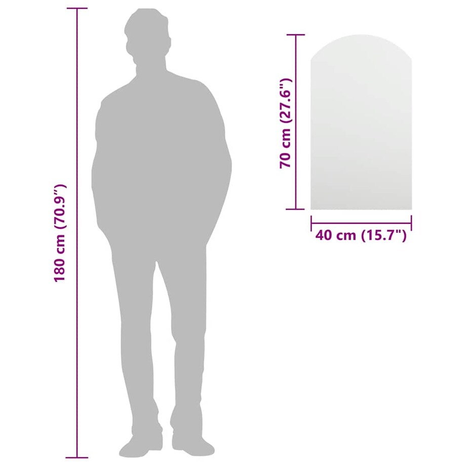 vidaXL Lustro, 70x40 cm, szklane