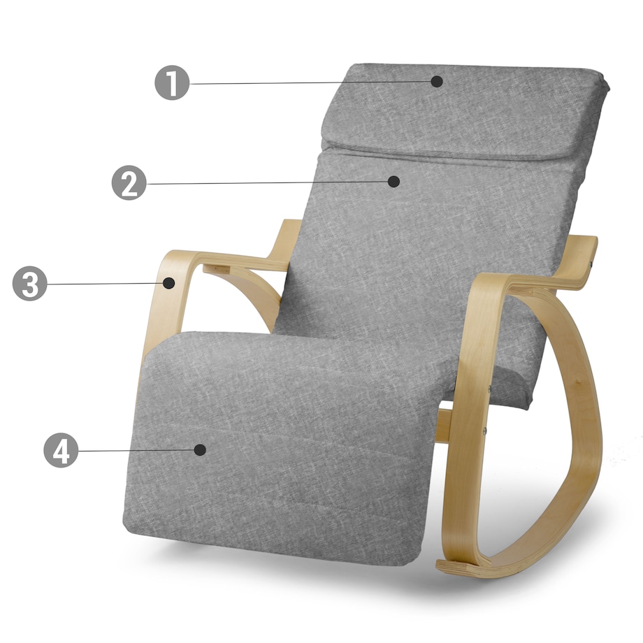 Fotel bujany na biegunach wypoczynkowy drewniany Sofotel Suzi