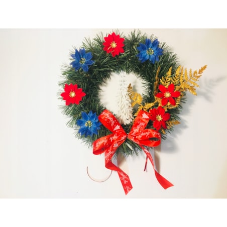 WIANEK dekoracja na drzwi okno święta gotowy stroik podarunek 30cm kwiaty