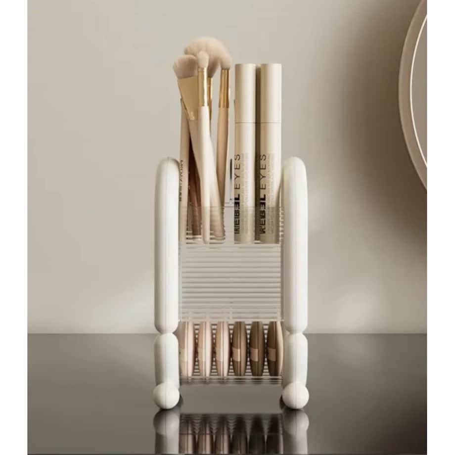 Organizer na pędzle, kosmetyki kremowy 20cm x 12cm CB59