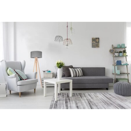 Lampa stojąca HOME 40 szara/srebrna/sosna
