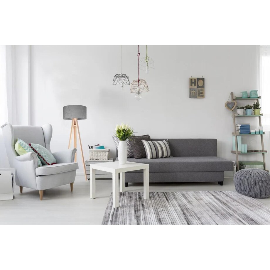 Lampa stojąca HOME 40 szara/srebrna/sosna