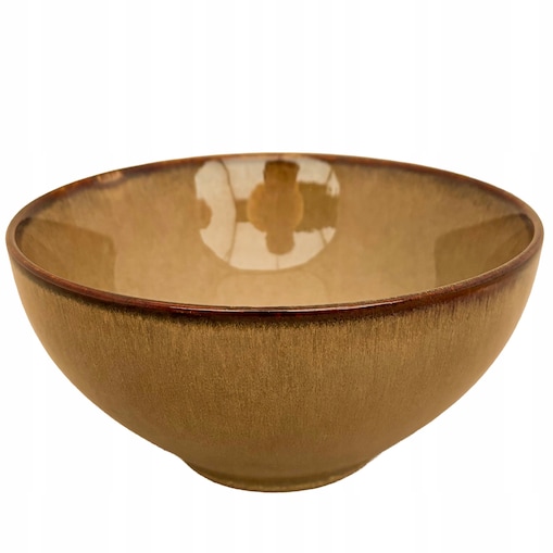 MISKA OBIADOWA BULIONÓWKA 500ml CERAMICZNA NUGAT BRĄZOWA OKRĄGŁA SALATERKA