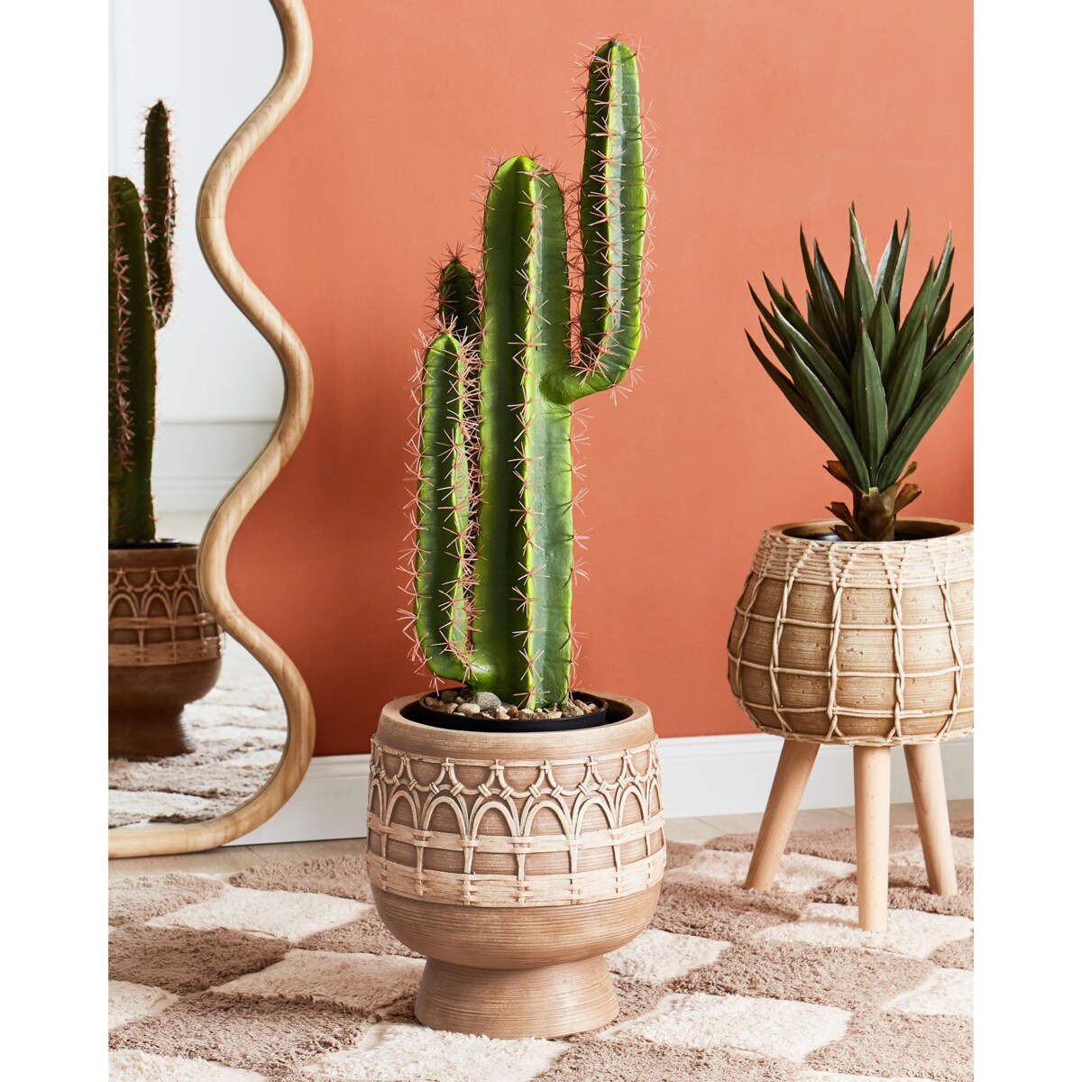 Doniczka 22 cm jasnobrązowa CICUTA