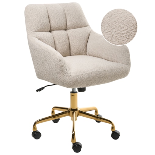 Krzesło obrotowe PALMDALE Boucle Jasnobeżowy