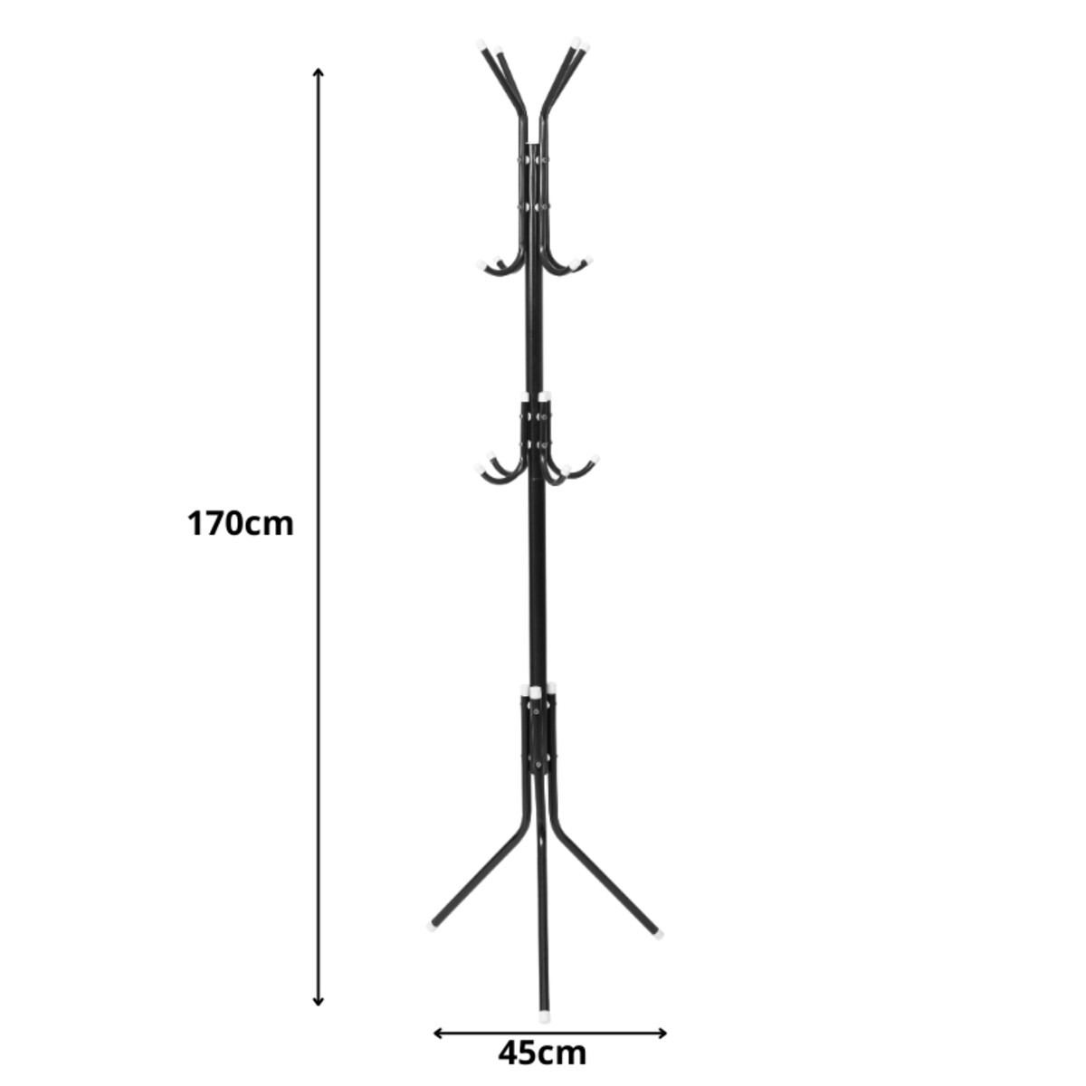 Wieszak stojący podłogowy czarny metalowy do przedpokoju klasyczny