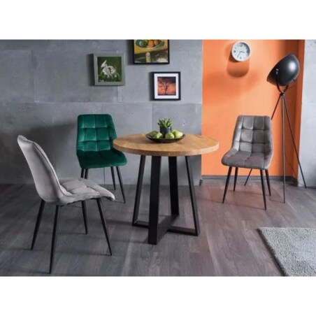 Stół VASCO 80x80 dąb lite drewno/czarny