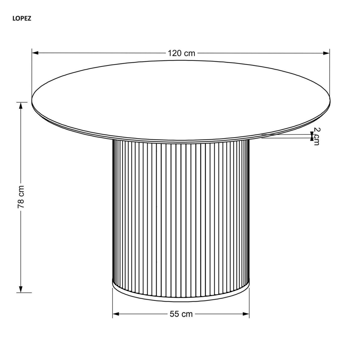 STÓŁ OKRĄGŁY Delar dąb naturalny 120 cm DREWNIANY STELAŻ mdf