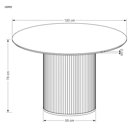 STÓŁ OKRĄGŁY Delar dąb naturalny 120 cm DREWNIANY STELAŻ mdf