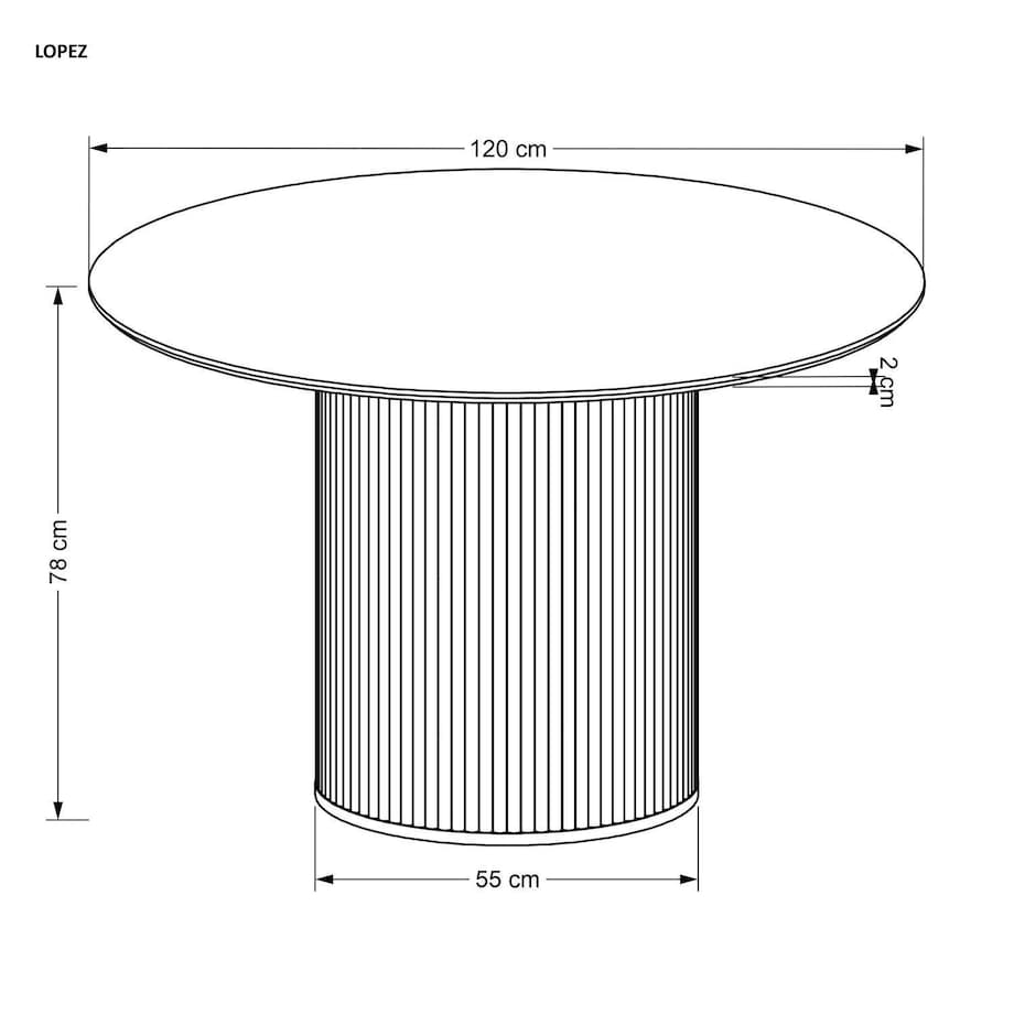 STÓŁ OKRĄGŁY Delar dąb naturalny 120 cm DREWNIANY STELAŻ mdf