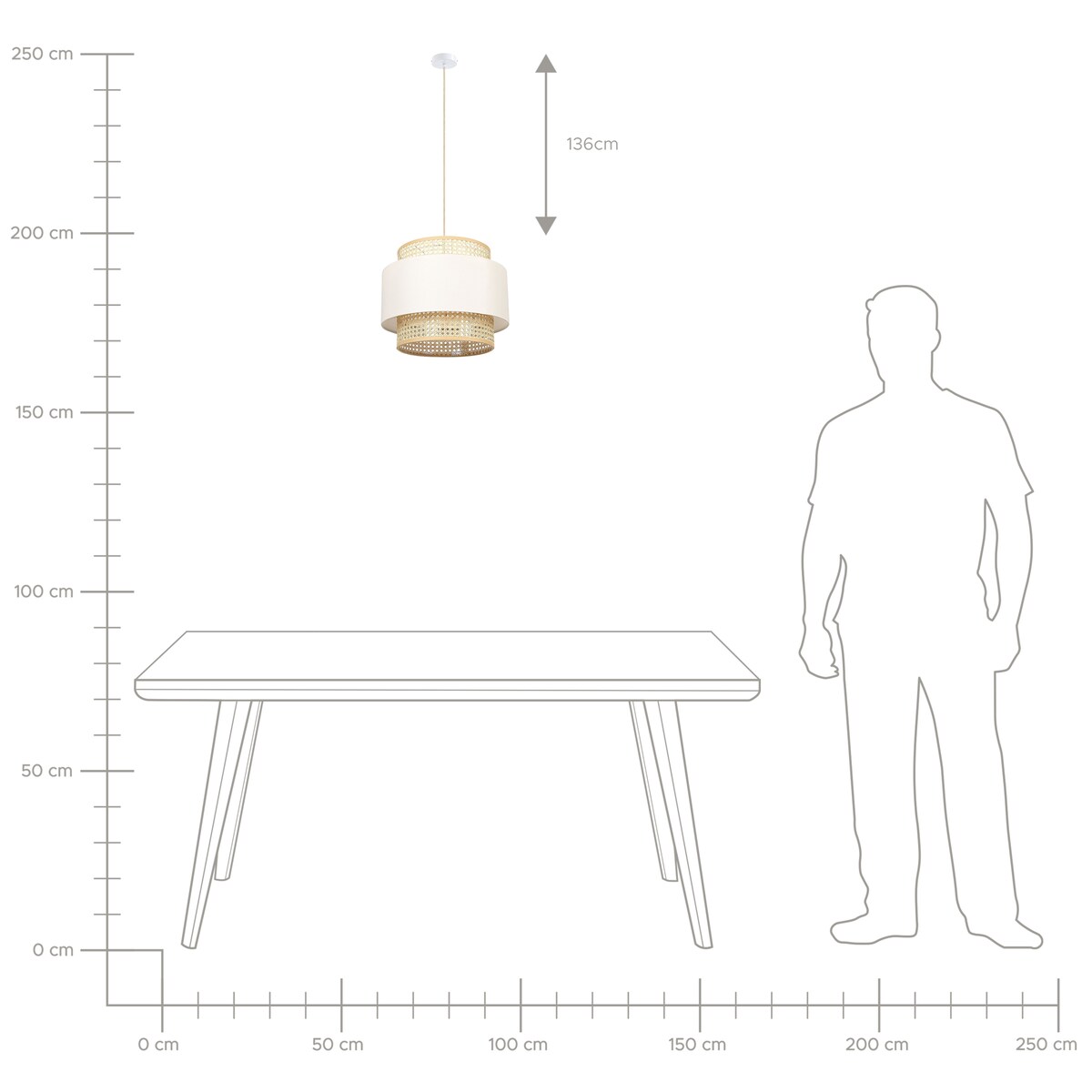Lampa wisząca YUMURI Rattan Jasnobeżowy