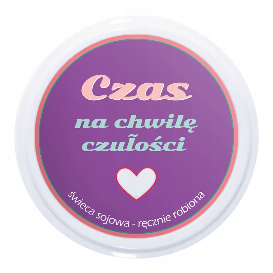 Naturalna świeca sojowa zapachowa "CZAS NA CHWILĘ CZUŁOŚCI" romantyczny prezent upominek na walentynki rocznice dla chłopaka dziewczyny niej niego żony męża kobiety faceta mężczyzny