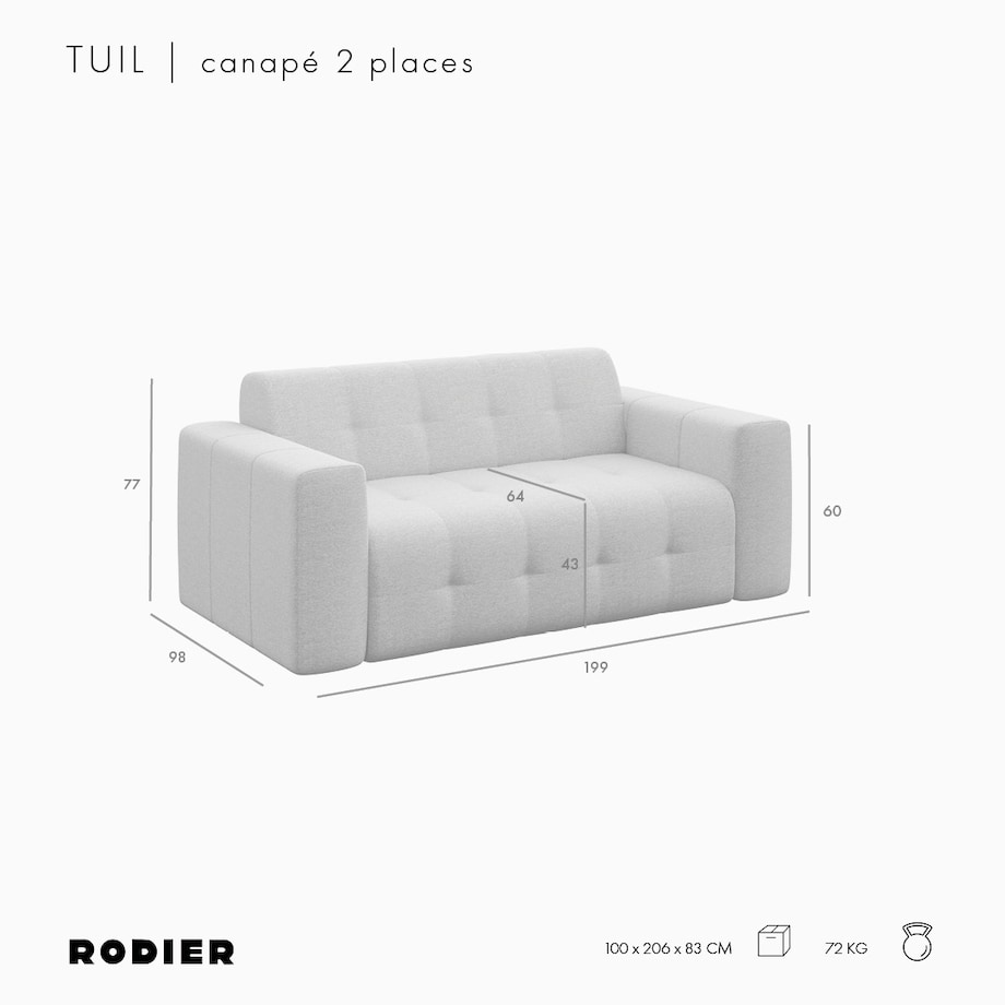 Dwuosobowa sofa Tuil camelowa