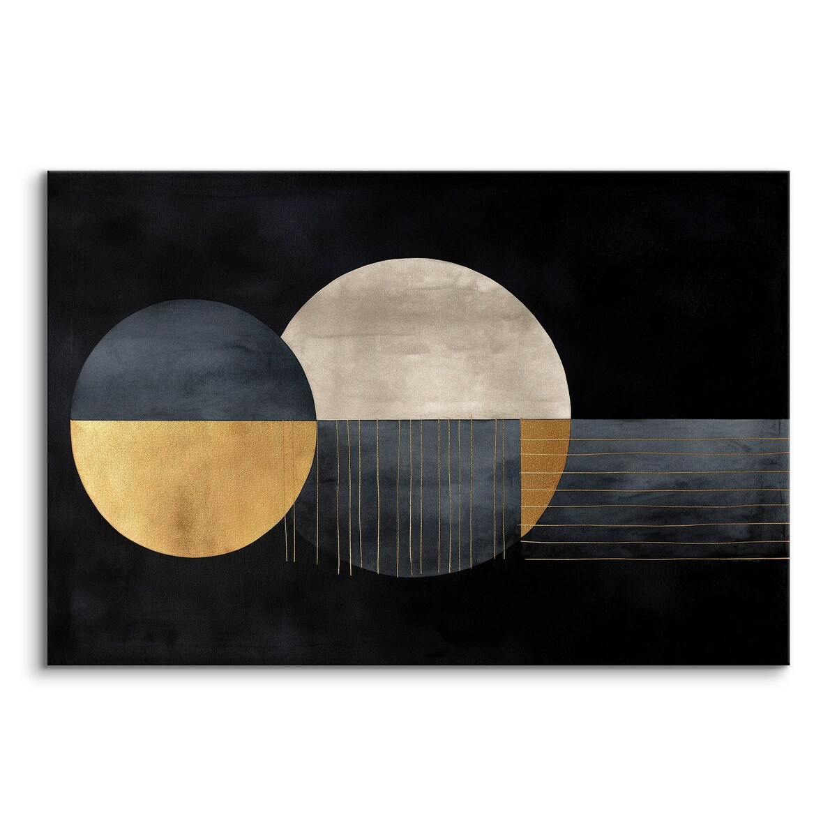 Obraz Na Płótnie Do Salonu Abstrakcyjne Koła Kształty Geometryczne 70x50cm