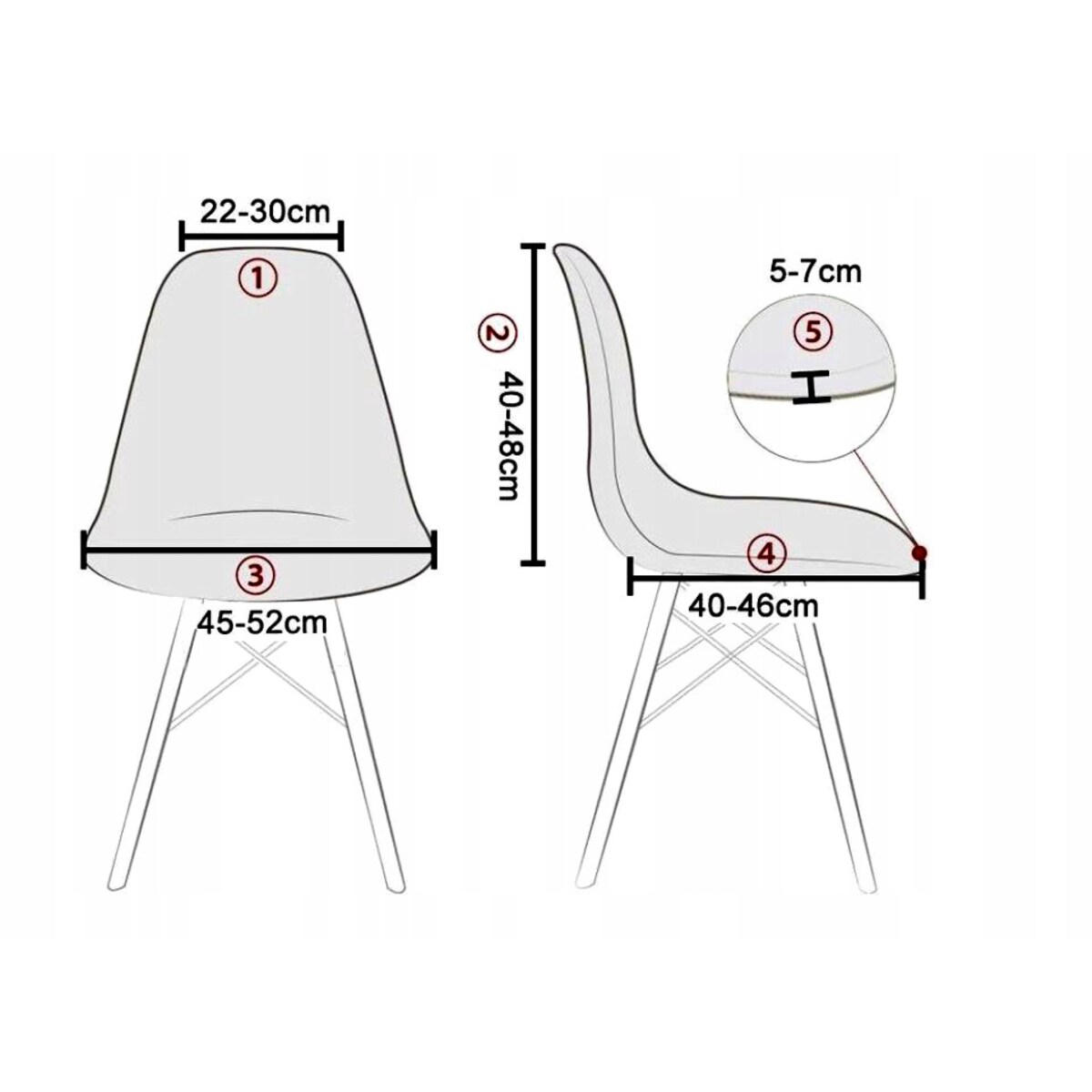 POKROWIEC NA KRZESŁO SKANDYNAWSKIE JASNY SZARY WELUR ELASTYCZNY [21EI]