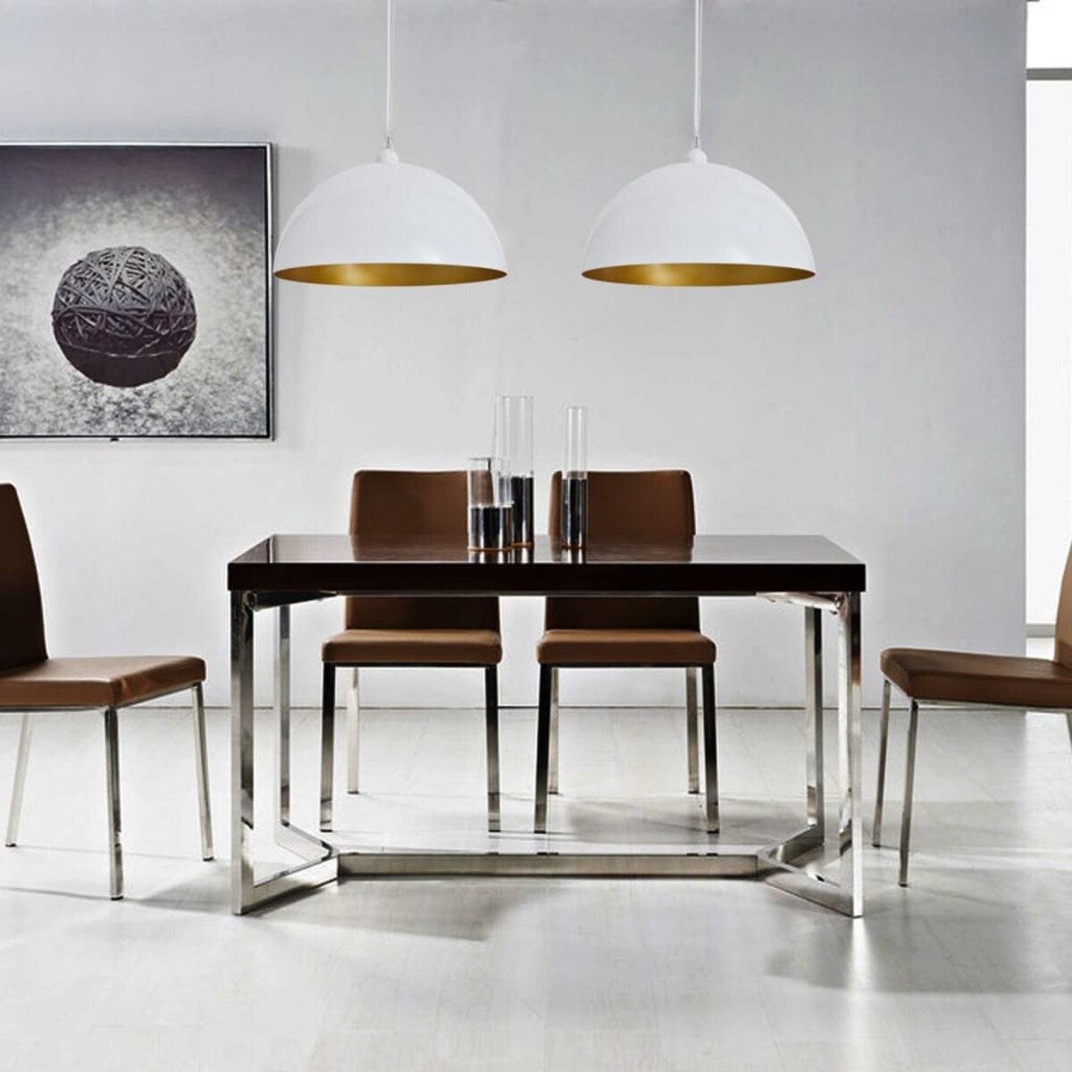 vidaXL Lampy sufitowe, 2 szt., regulowana długość, półokrągłe, białe