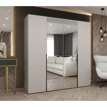 Szafa uchylna otwierana ALICANTE 2 200 wys. 202 cm Kaszmir + u. Czarny