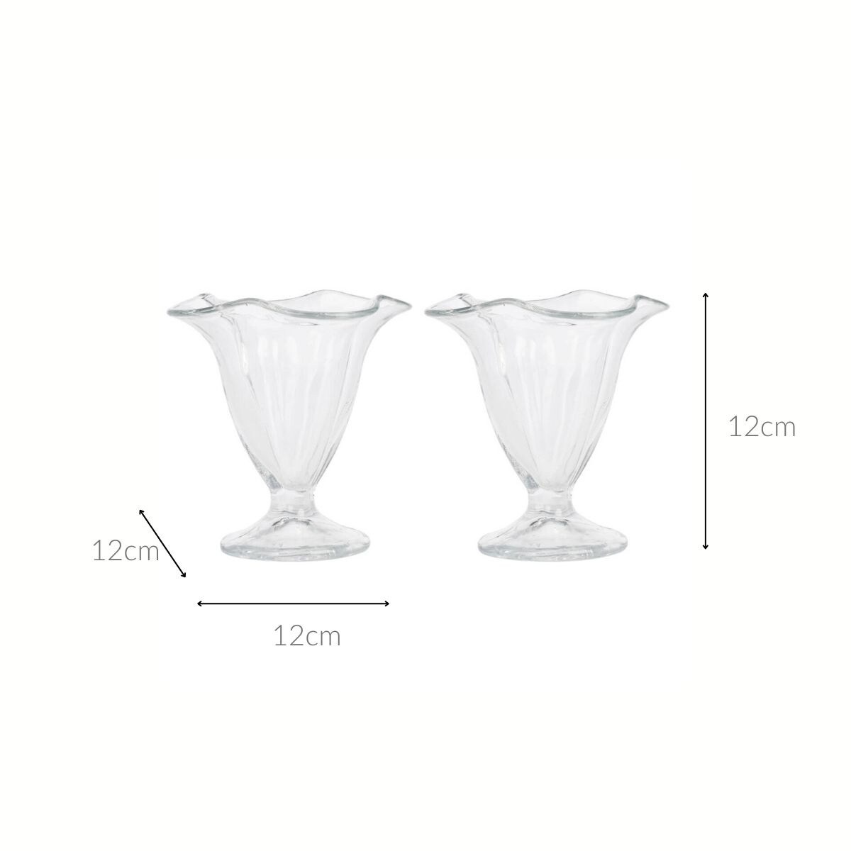 Pucharek do lodów deserów COUPLE, 2 x 150 ml, kolor przezroczysty, szkło