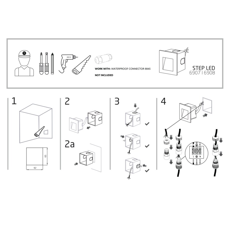 Lampa ścienna 6908 STEP LED Biały Nowodvorski
