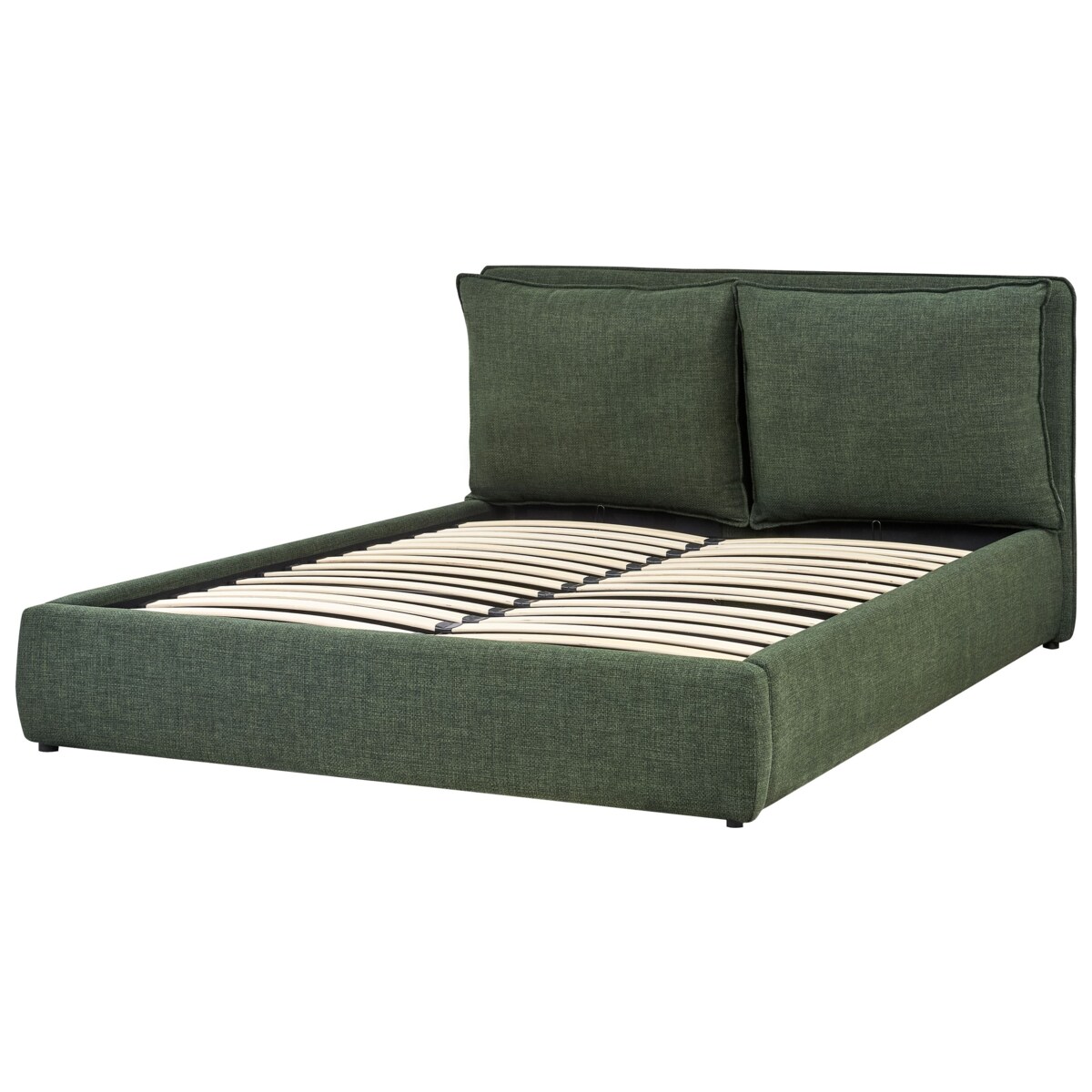 Łóżko z pojemnikiem BAJONNA 160 x 200 cm Ciemnozielony
