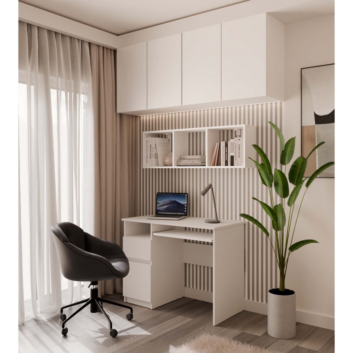 Regał Wiszący COBI 1X3 - Nowoczesna Półka Ścienna 3 Komory Biel Mat